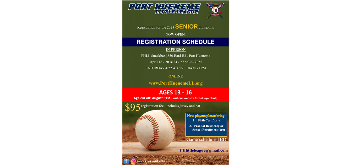 2023 Senior Division Registration