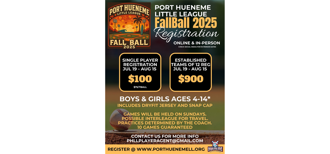2025 Fall Player & Team Registration is open